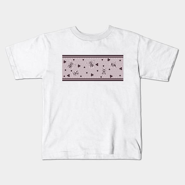 Bee honeycomb Kids T-Shirt by KiraVermillion